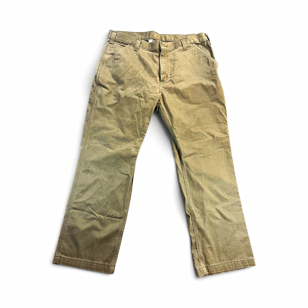 Carhartt Men's Work Pants Green 40x30 Cotton Denim Made in Mexico